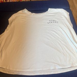 Stay friendly stay strong large crop tee